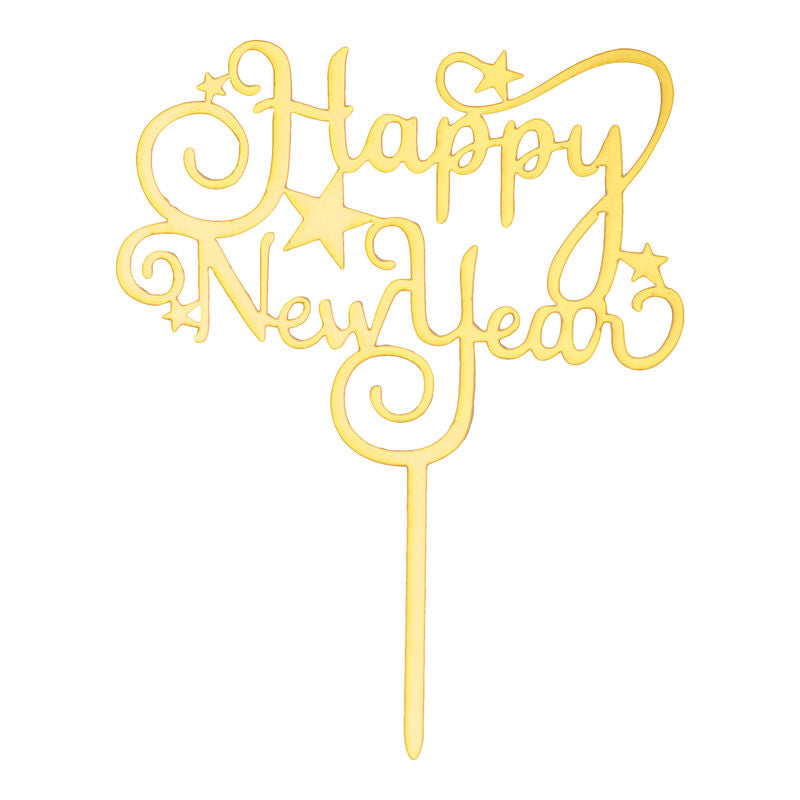 Redman Arcylic Insert Happy New Year Gold  - 1 Pc