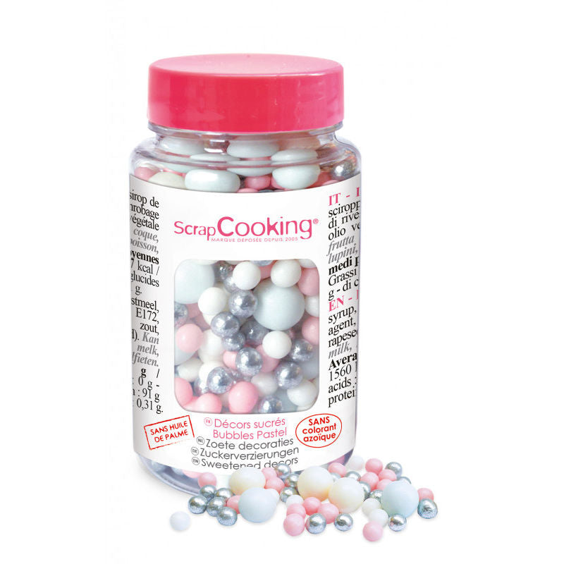 Scrapcooking Pastel Bubbles Sugar Sprinkles  -  70 G