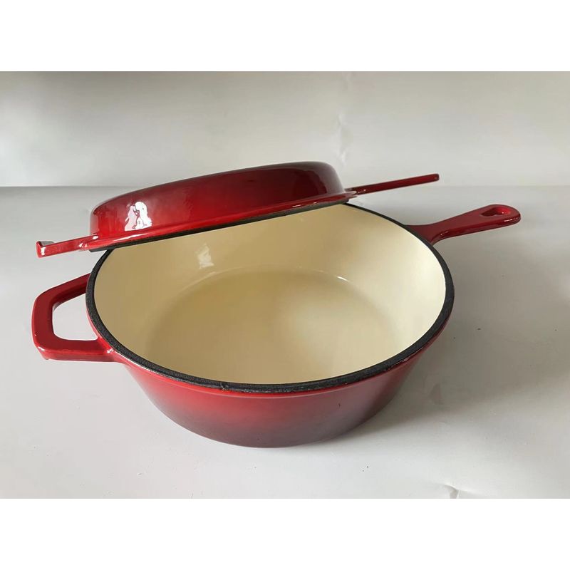 Redman 26Cm 2In1 Enamel Cast Iron Combo Cooker Red  - 1 Pc