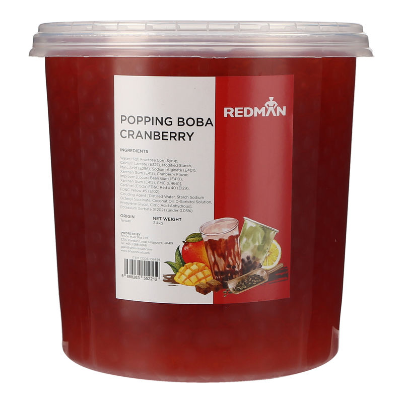 Redman Cranberry Popping Boba  - .4Kg