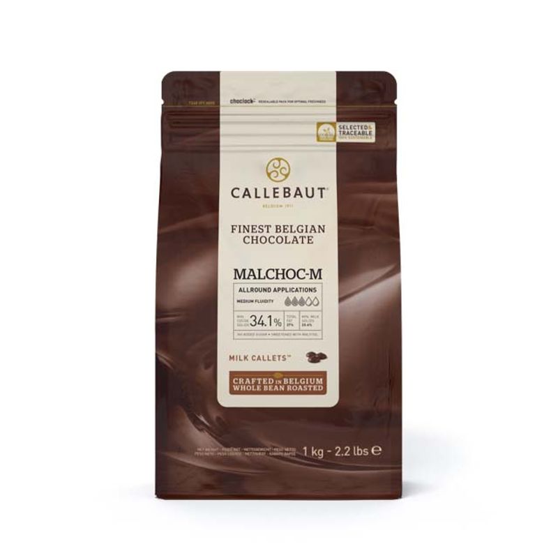 Callebaut Milk Chocolate No Sugar Added Callebaut  -  1Kg