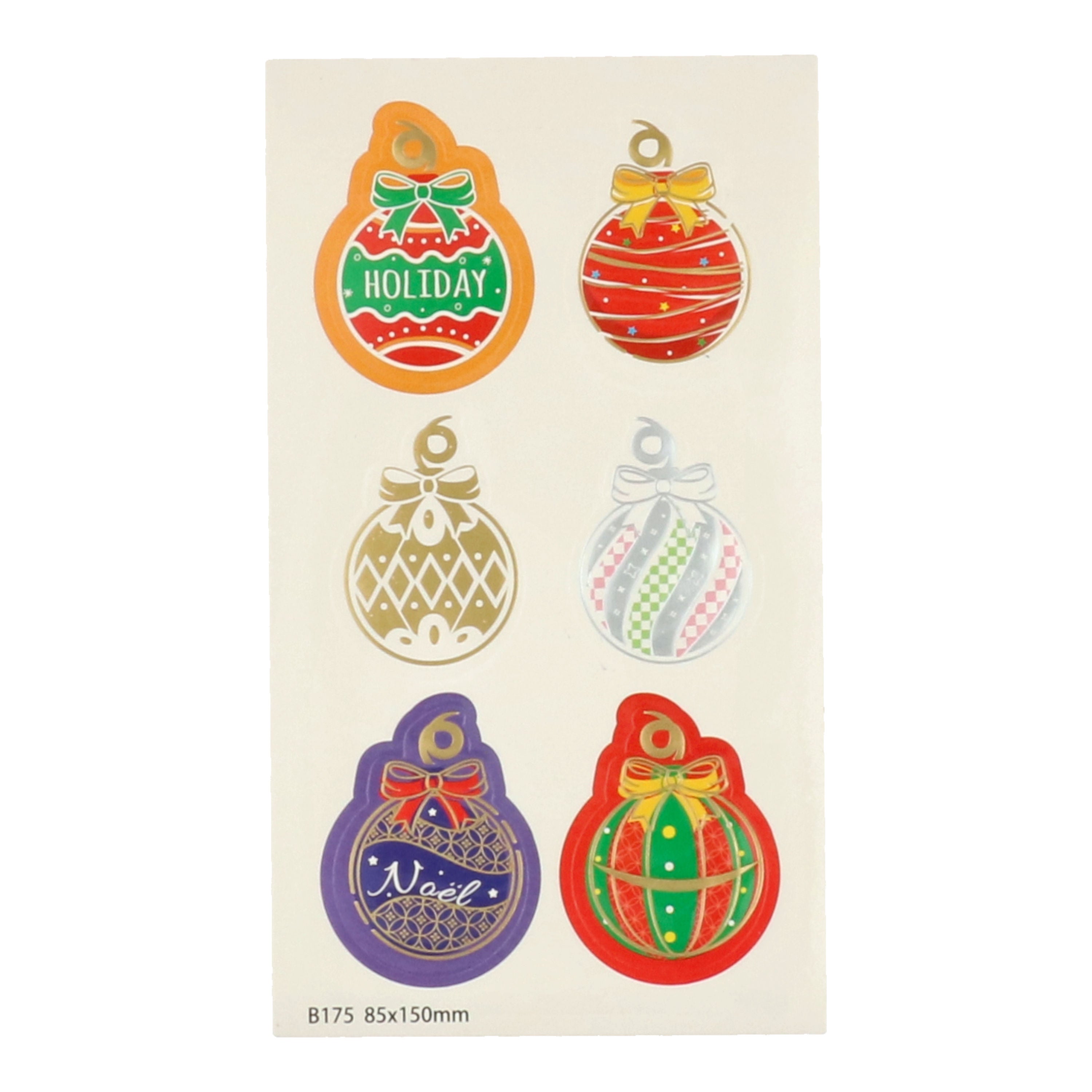 X'Mas Sticker B175  - 6 Pc