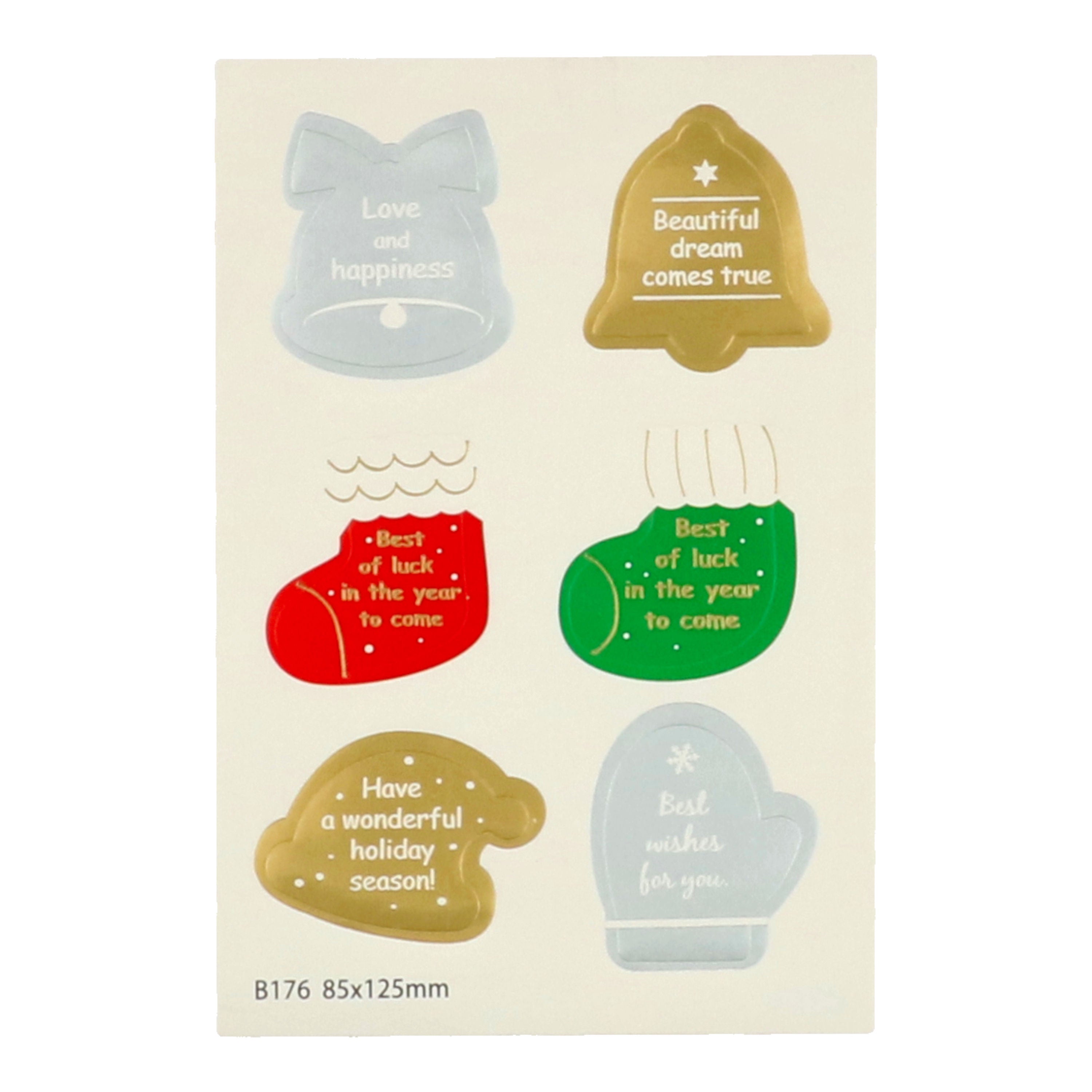 X'Mas Sticker B17 - 6 Pc