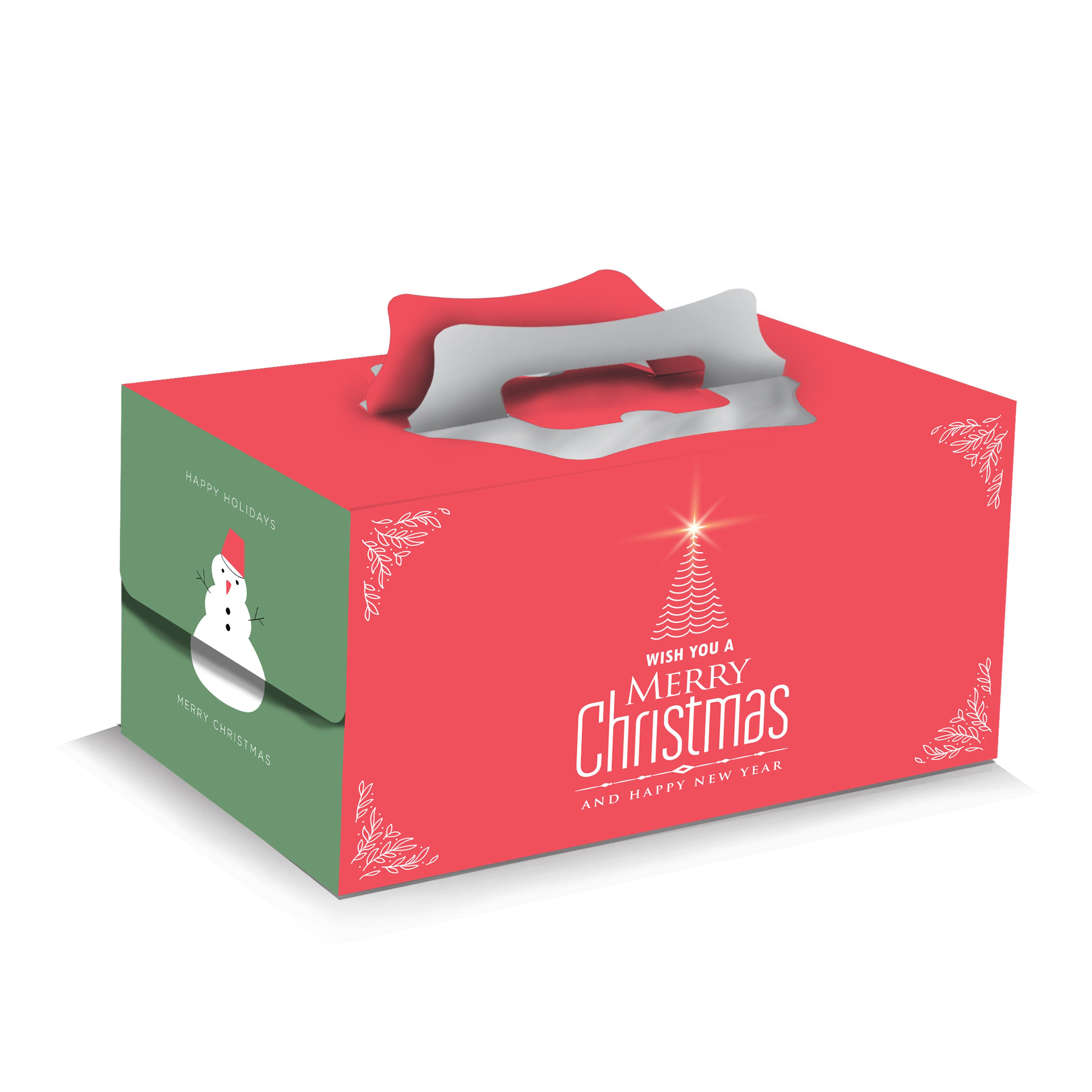 Redman Red Green Xmas Log Cake Box 10X6X6" - 1 Pc