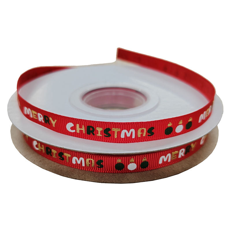 Redman Ribbon Xmas Red Merry Xmas - 9Mm x 25M