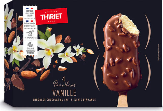 Thiriet Parenthese Ice Cream Bars Vanilla Milk Choco 280G  -  4Pc
