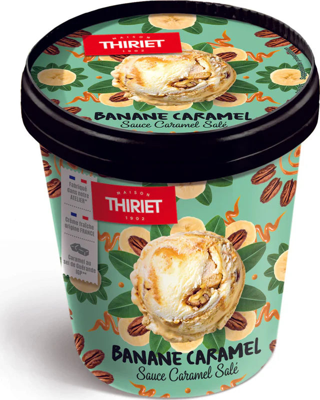 Thiriet Ice Cream Pinte Banana-Caramel Salted Caramel Sauce  - 500 Ml