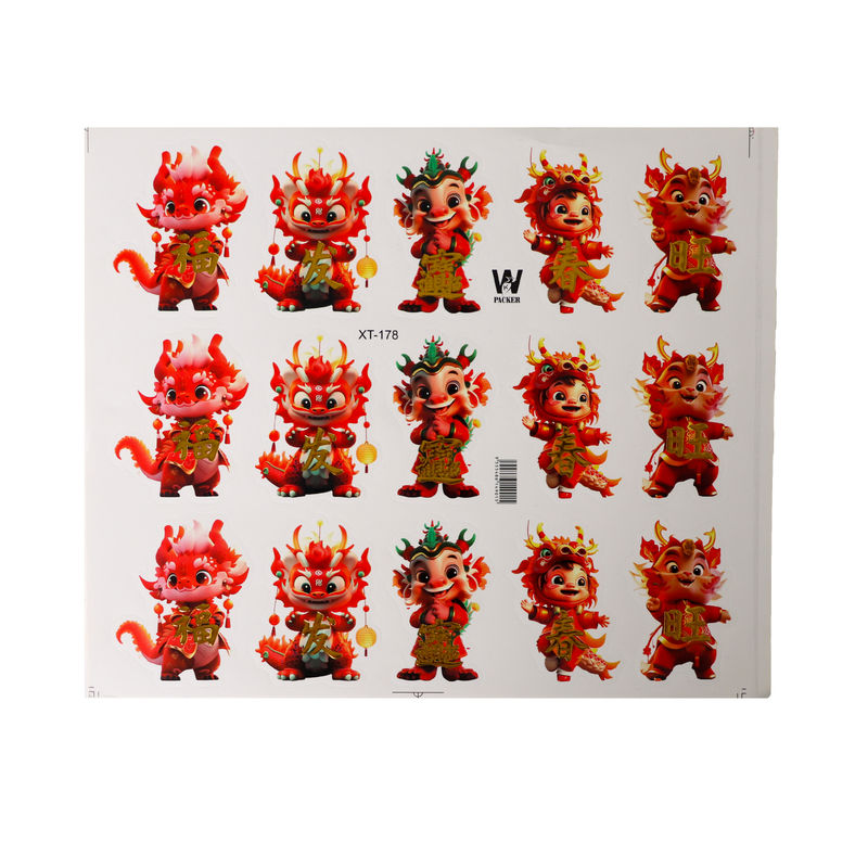 Kw Cny Sticker Dragon 38-50Xh60Mm 15Pc  - 1 Pc