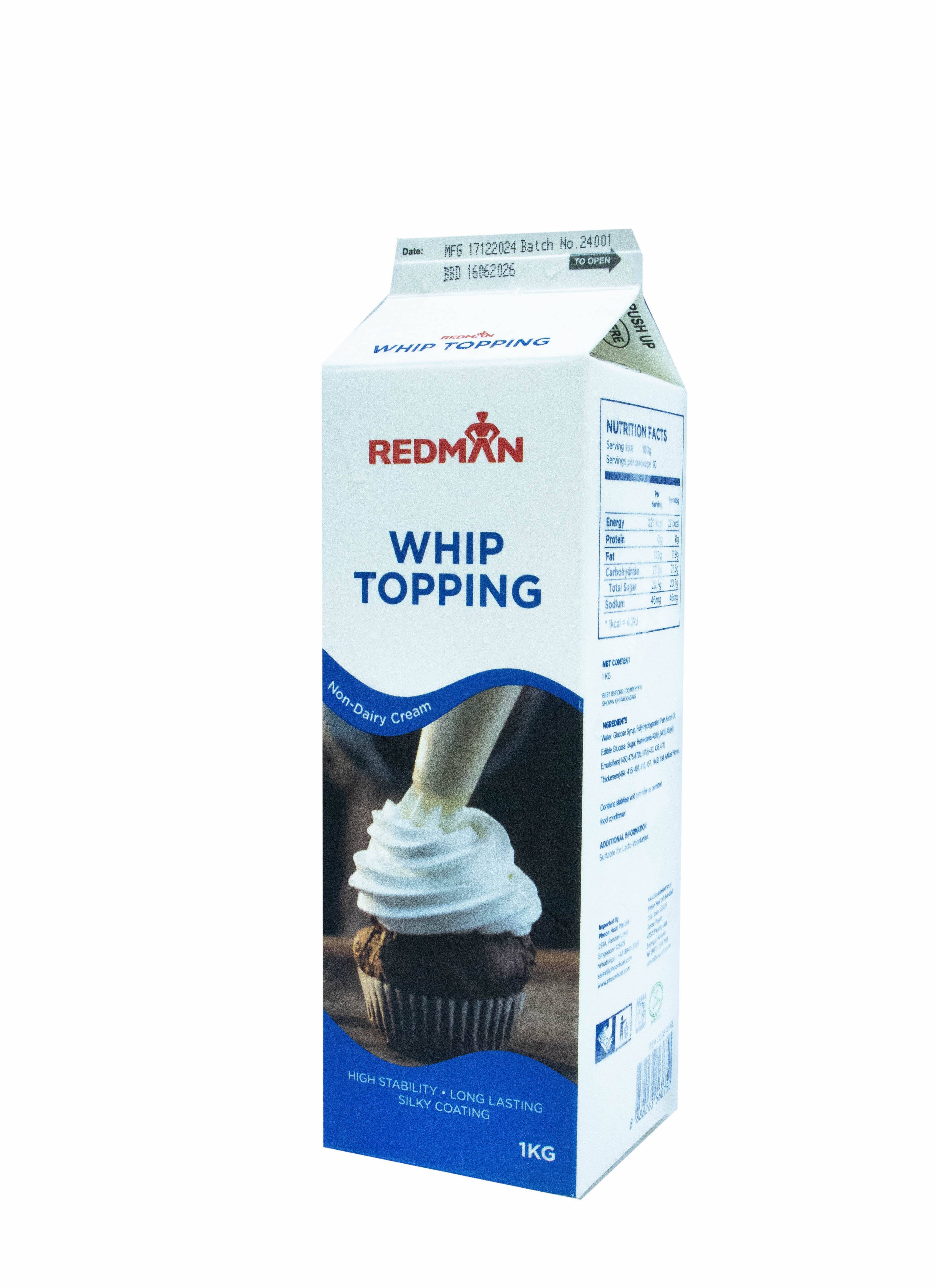 Redman Whip Topping Non-Dairy  -  1Kg