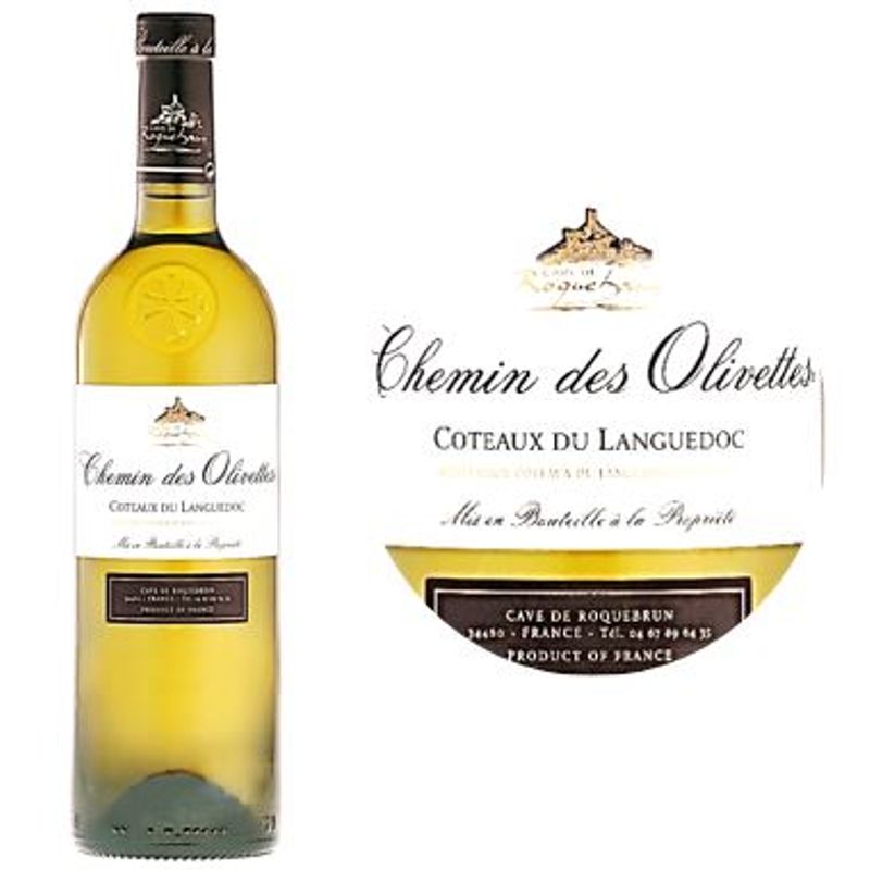 Cave De Roquebrun White Wine-Grenache, Roussanne White Wine Chemin Des Olivettes Coteauxdu Languedoc 2020 - 750Ml