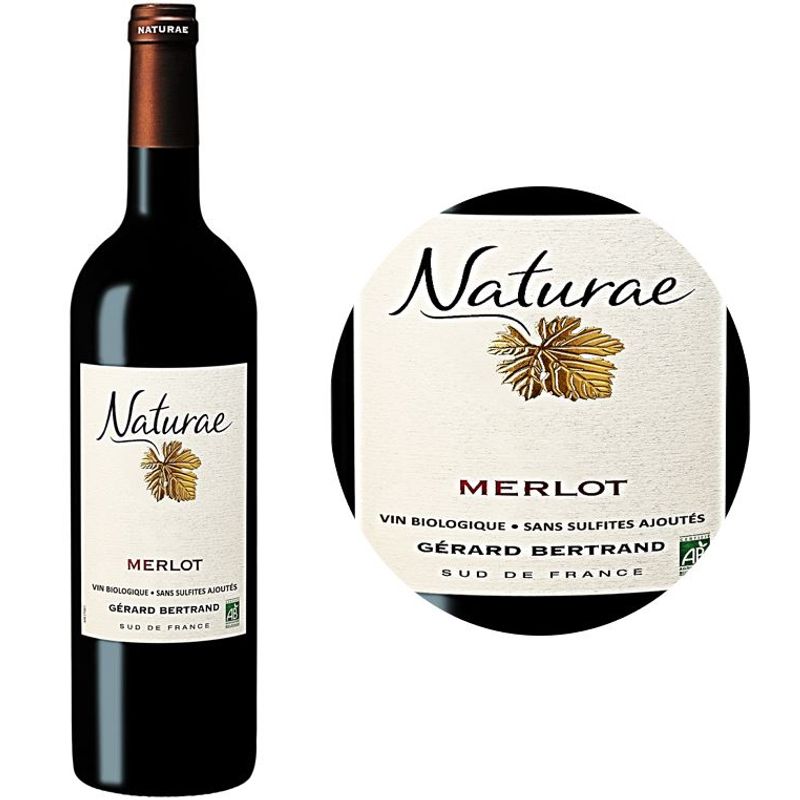 Naturea Red Wine-Organic Merlot Red Wine Pays Doc Pgi 2020 - 750 Ml