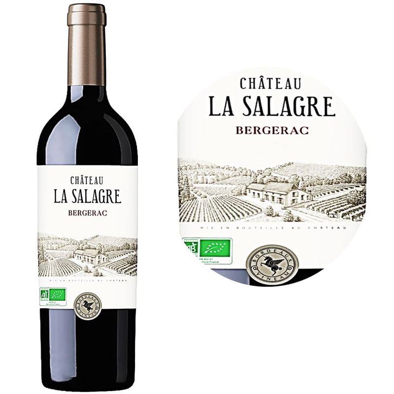 Chteau La Salagre Red Wine-Organic Cabernet Sauvignon, Merlot Red Wine Bergerac 2019 - 750 Ml