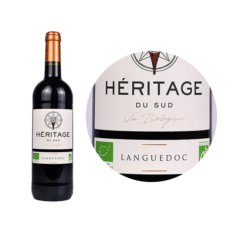 Hritage Du Sud Red Wine-Organic Grenache Red Wine Languedoc 2019 - 750 Ml