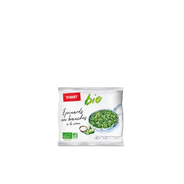 Thiriet Organic Cooked Spinach Leaves With Cream Sauce  - 600 G