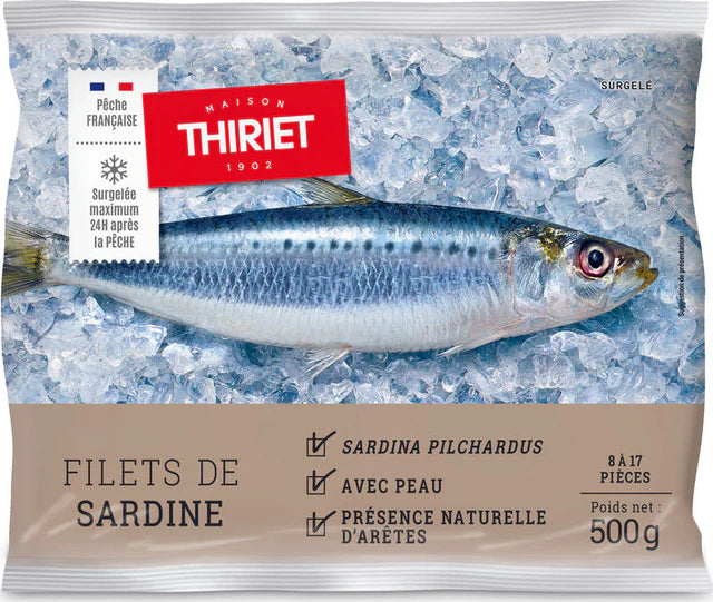 Thiriet Sardine Fillets With Skin - 500 g (8-17 Pieces)