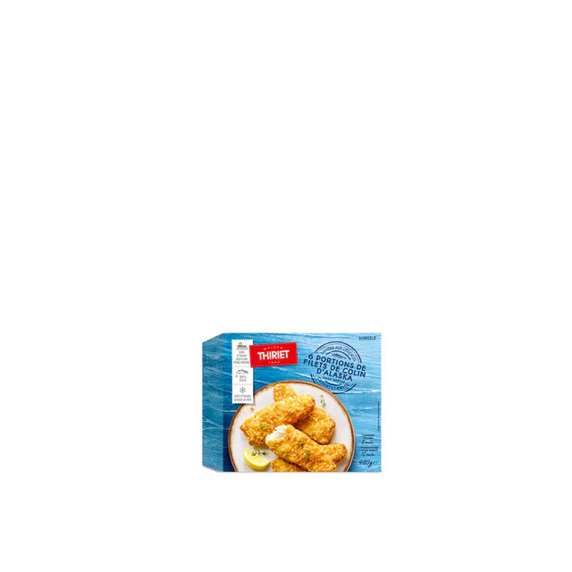 Thiriet Breaded Alaskan Coley Fillets Eco Fishing - 480 g (6 Pieces)