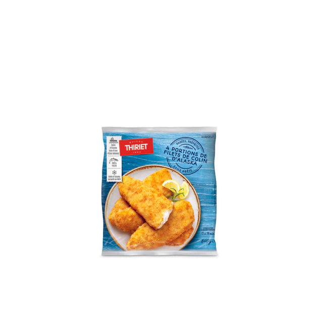 Thiriet Breaded Alask Coley Fillets Eco Fishing - 640 g (4 Pieces)