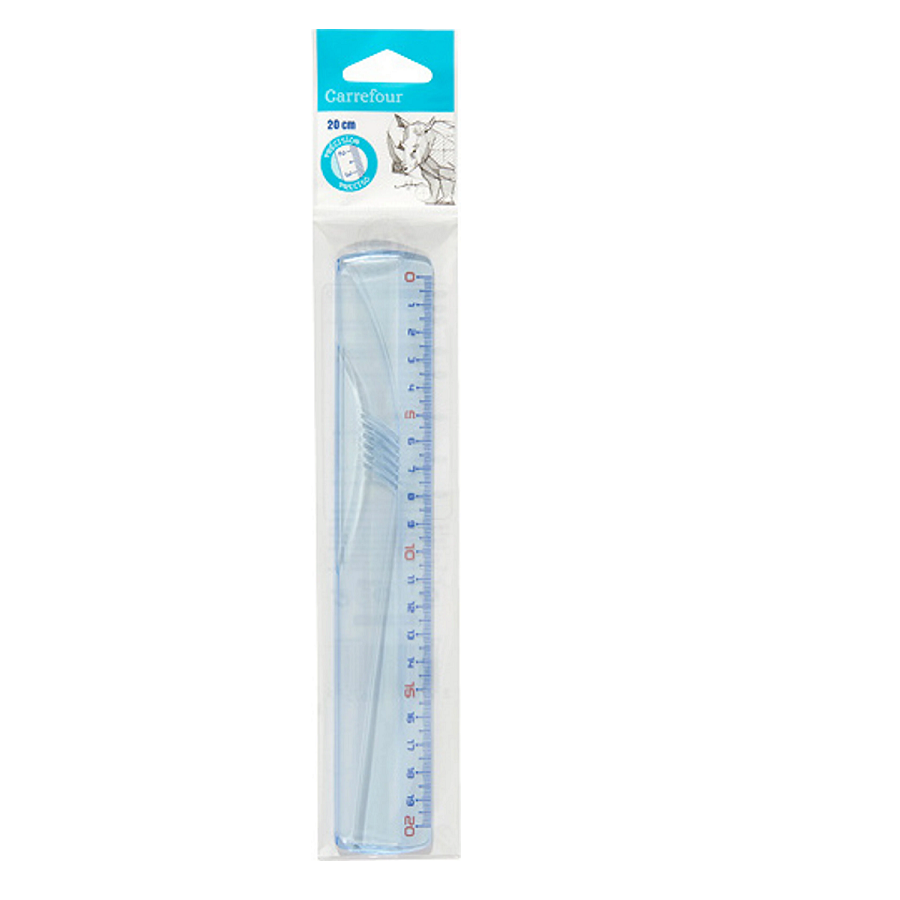 Carrefour Plastic Ruler  - 20Cm