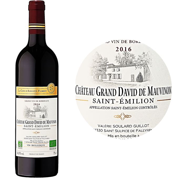 Ch. Grand David De Mauvinon Organic Red Wine St Emilion 2019  - 75Cl