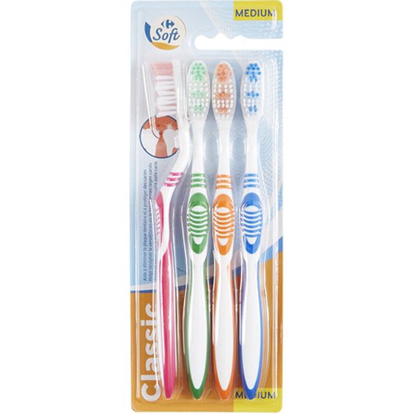 Carrefour Medium Toothbrush  -  4Pc