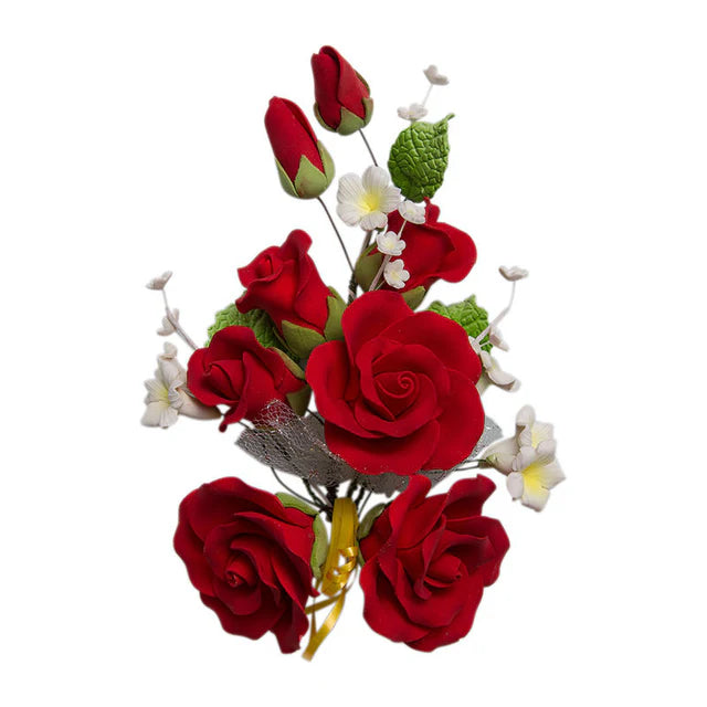 Redman Gum Paste Flower (L) Rose Red - 14X21 Cm