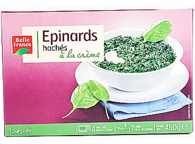 Belle France Chopped Spinach With Cream  - 450 G