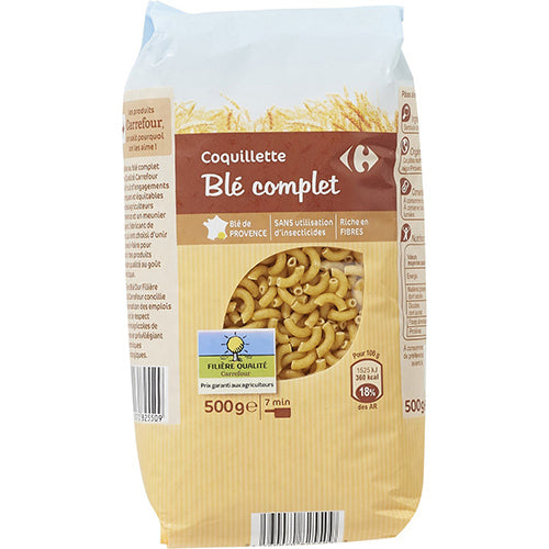 Carrefour Wholewheat Macaroni Pasta  - 500 G