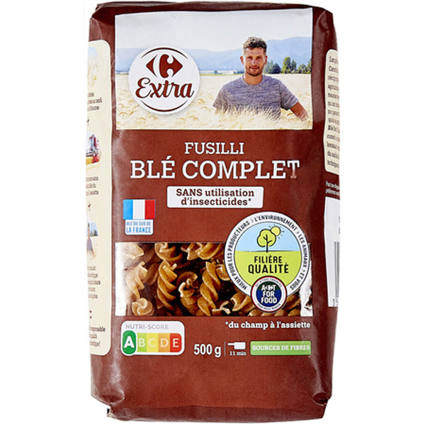 Carrefour Wholewheat Fusilli Pasta  - 500 G