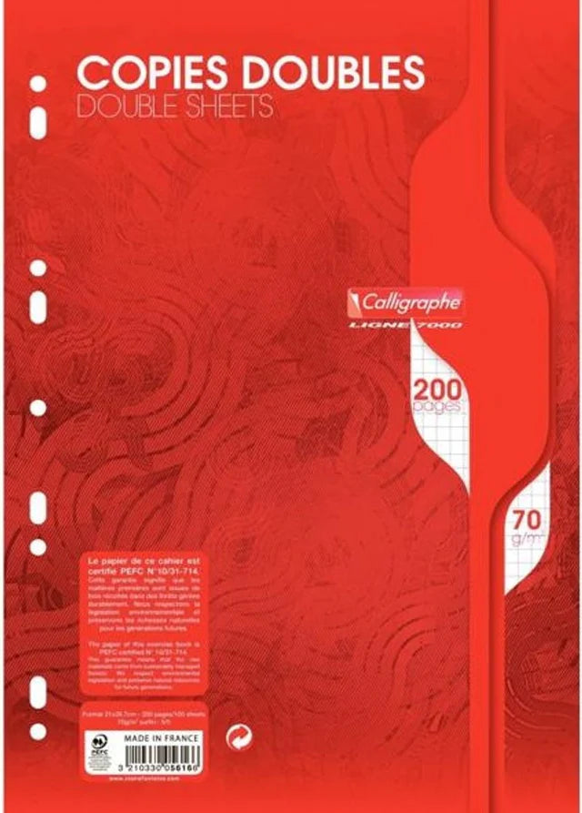 Calligraphe 50 Double Sheets Punched  -  A4