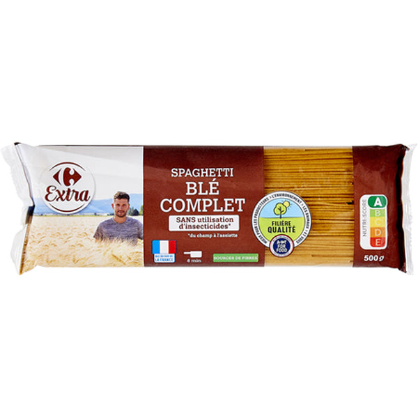 Carrefour Wholewheat Spaghetti Pasta  - 500 G