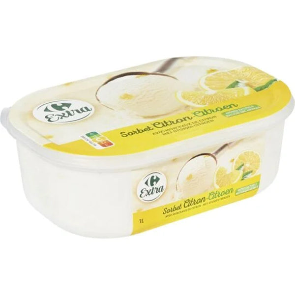 Carrefour Lemon Sorbet With Pieces  - s 1L