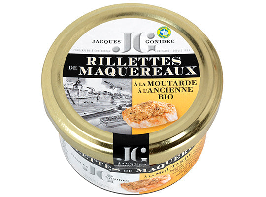 J. Gonidec Organic Mackerel Rillettes Mustard  -  90 G
