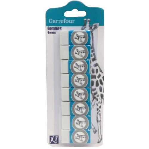 Carrefour Pack Of 8 Mini Eraser  -  8Pc