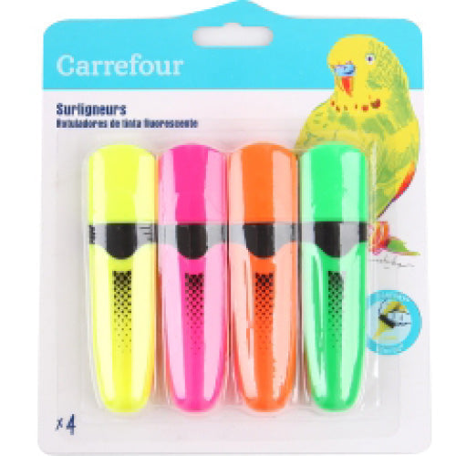 Carrefour Pack Of 4 Highlighter Assorted  -  4Pc