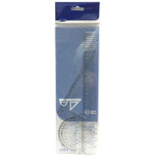 Carrefour 3-Pieces Ruler Set 30Cm  -  3Pc