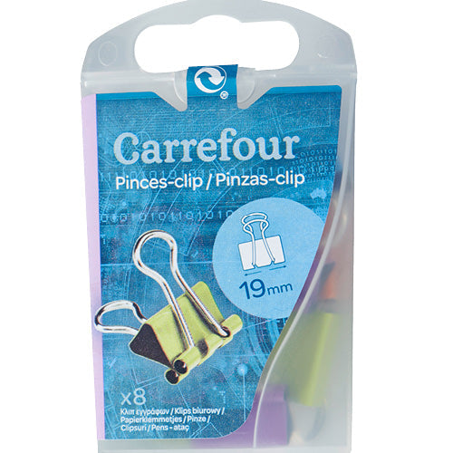 Carrefour Box Of 8 Blinder Clips 19Mm  -  8Pc
