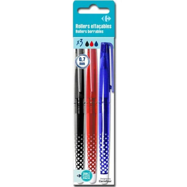 Carrefour Assorted Erasable Rollerball Pens  -  3Pc