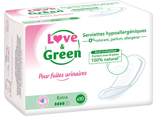 Love Green Ecological Extra Incontinence Pads  - 10Pc