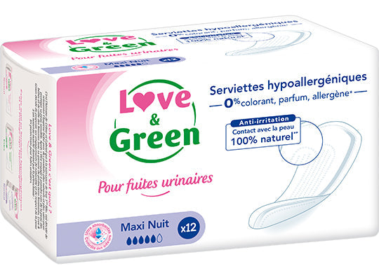 Love Green Ecological Night Incontinence Pads  - 12Pc