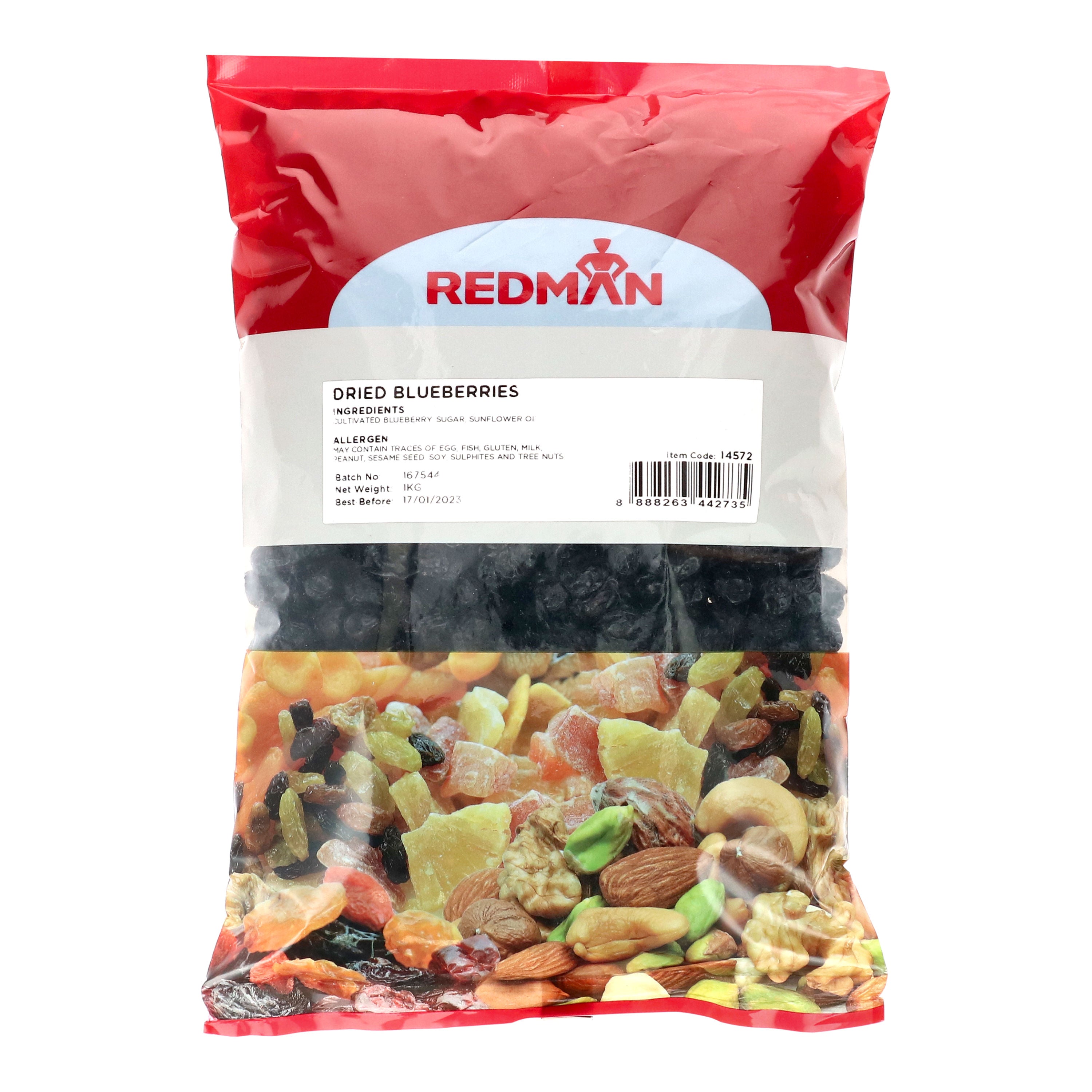 Redman Redman Dried Bluberry Whole Wild - 1Kg