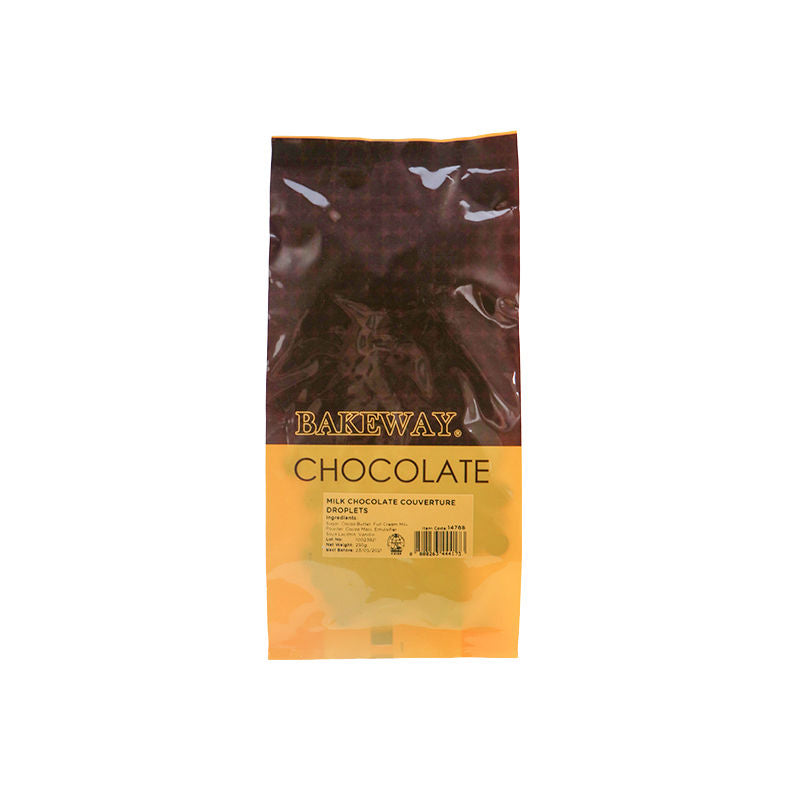 Bakeway Milk Chocolate Couverture Droplets - 250 G