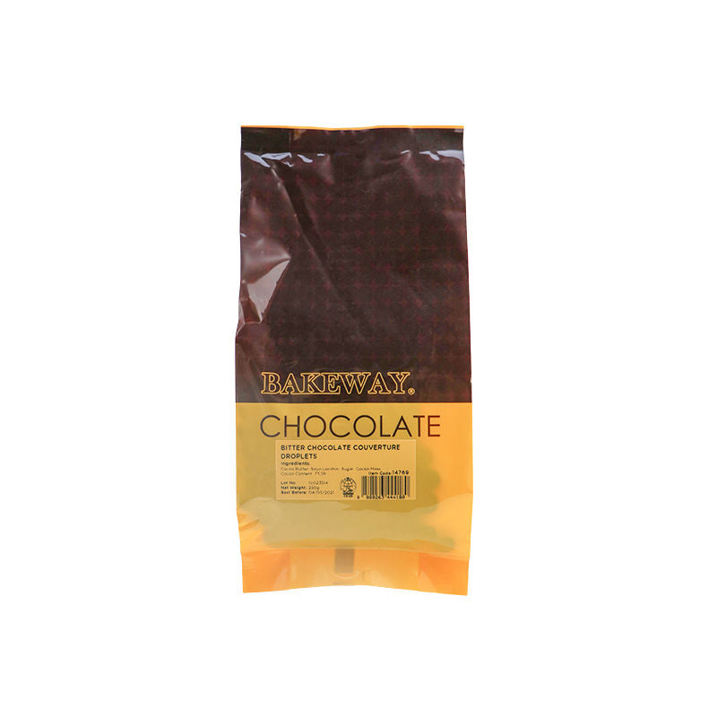 Bakeway Bitter Chocolate Couverture Droplets - 250 G