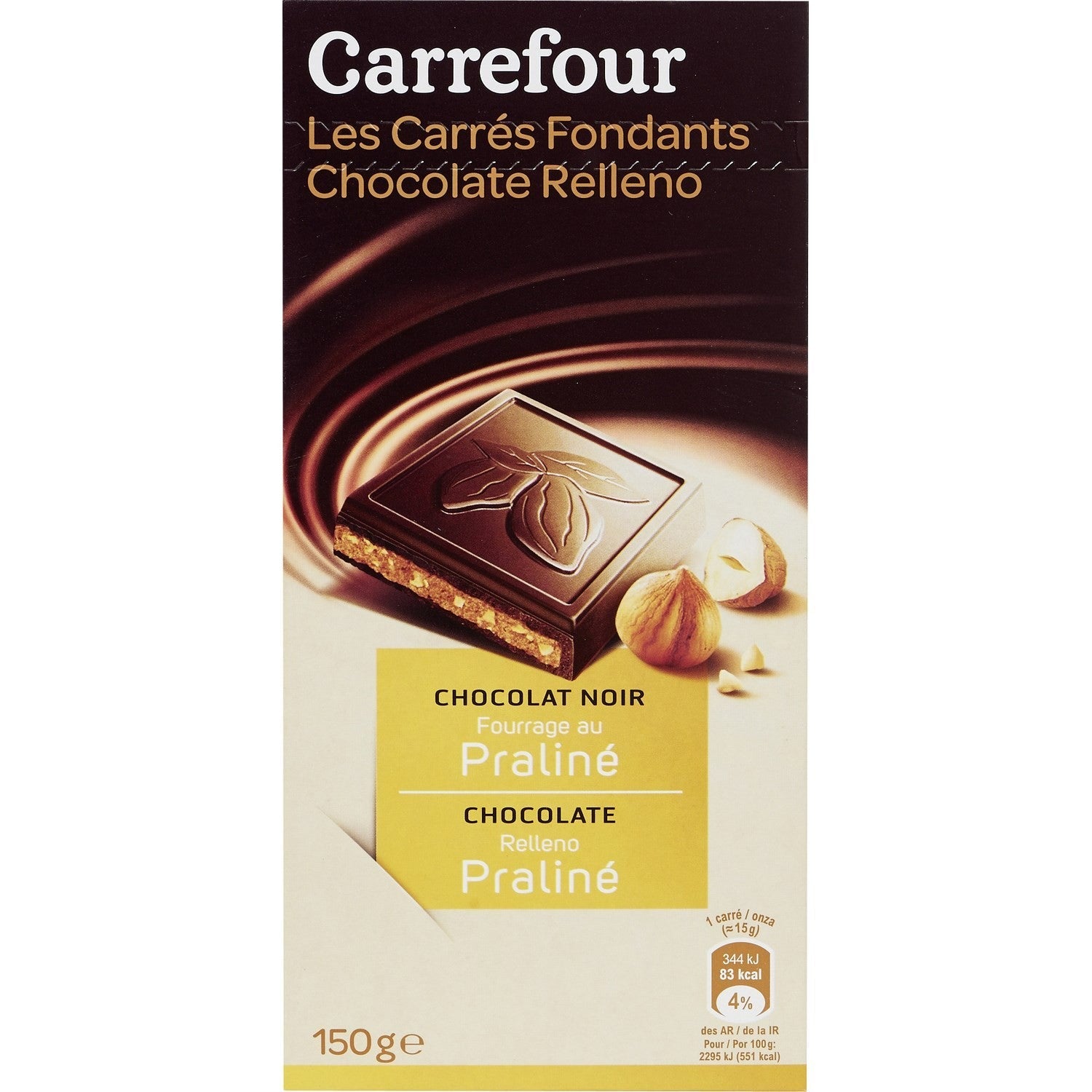 Carrefour Dark Chocolate With Pralines  - 150 G