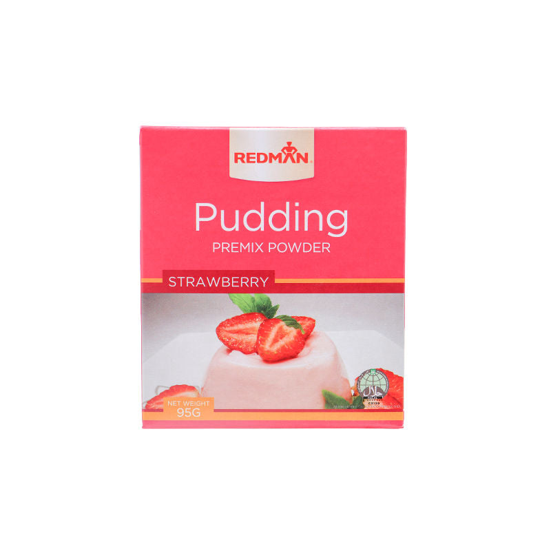 Redman Pudding Premix Powder Strawberry - 95 G