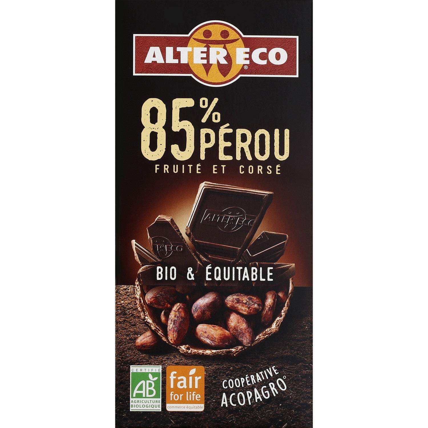 Alter Eco Organic Dark Chocolate Peru 85%  - 100 G