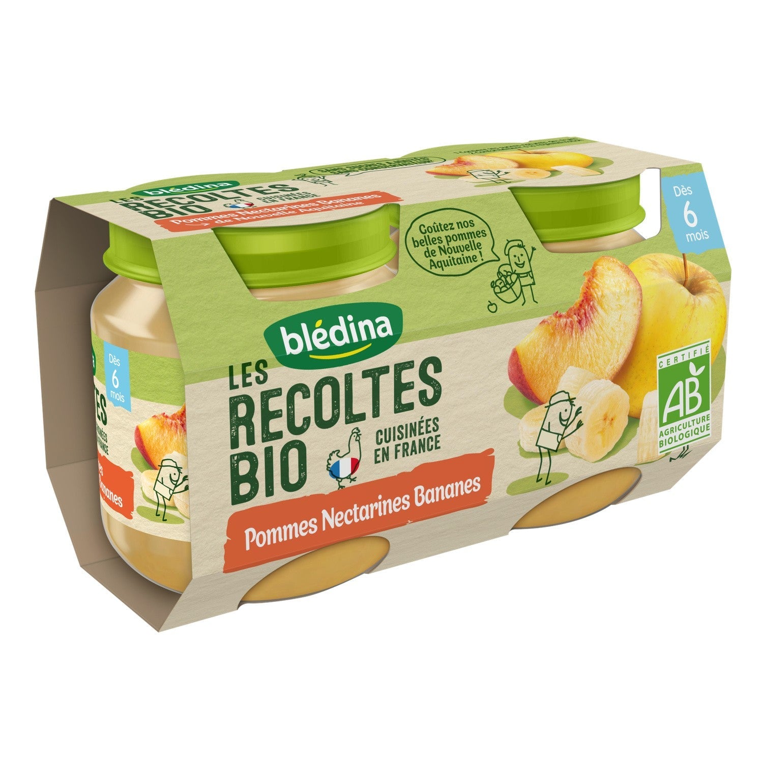 Bledina Org Apple Nectarine Compote  - 130 G