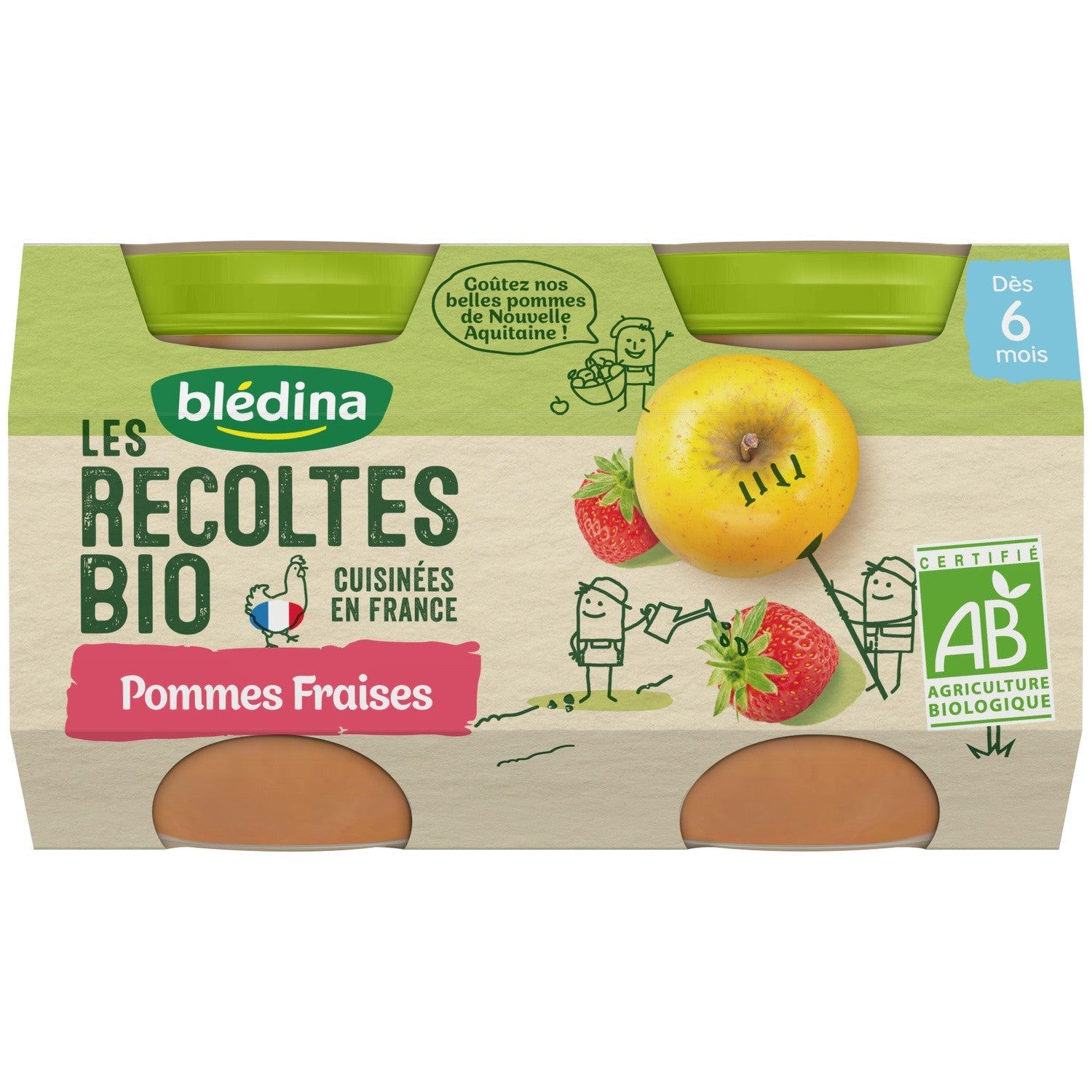 Bledina Org Straw Apple Compote  - 130 G