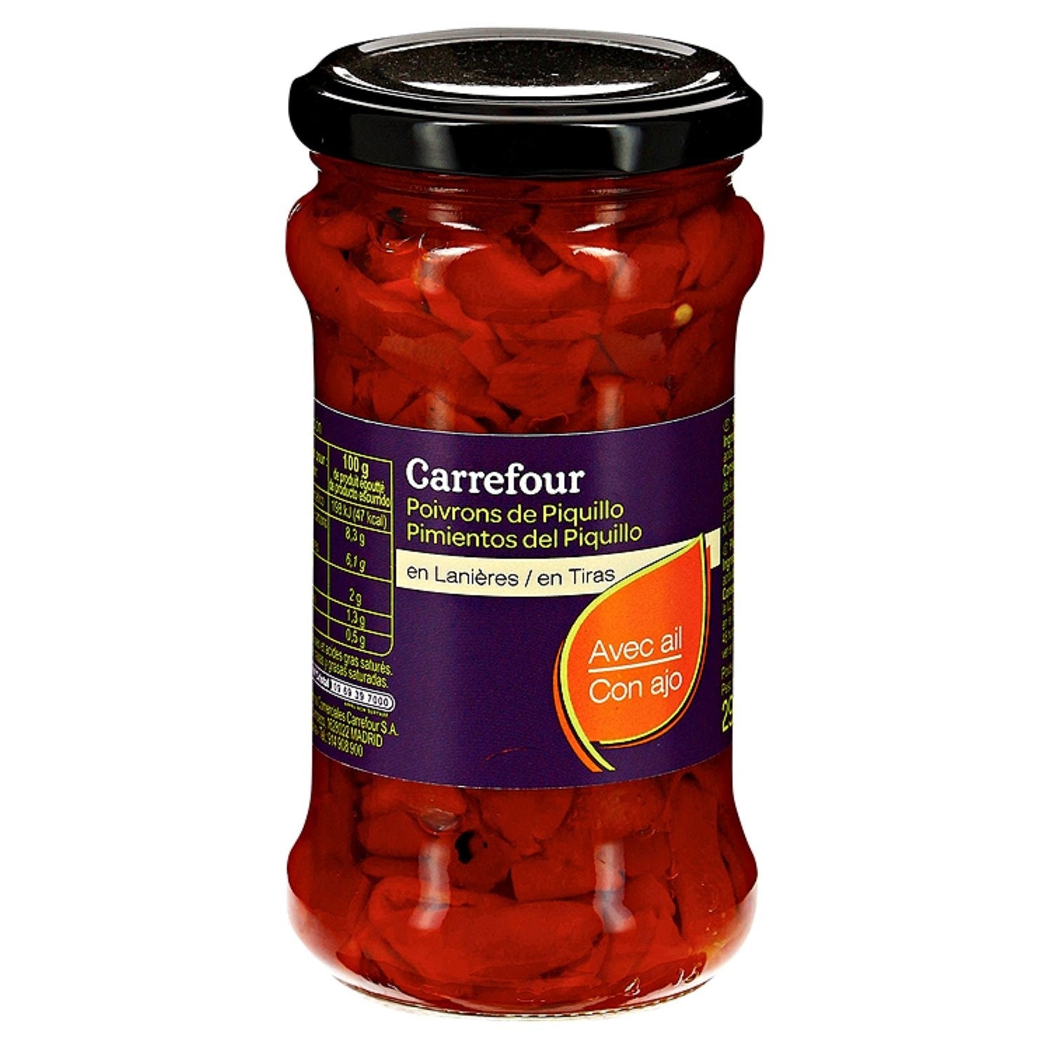 Carrefour Piquillo Capsicum With Garlic  - 225 G