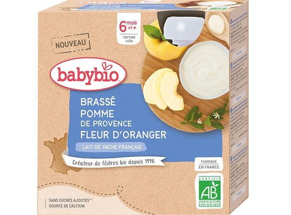 Babybio Organic Apple Orange Blossom Yogurt  -  85 G