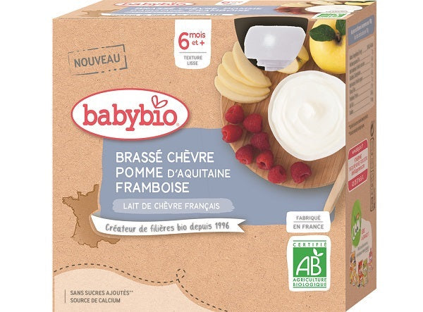 Babybio Organic Apple Raspberry Goat Yogurt  -  85 G